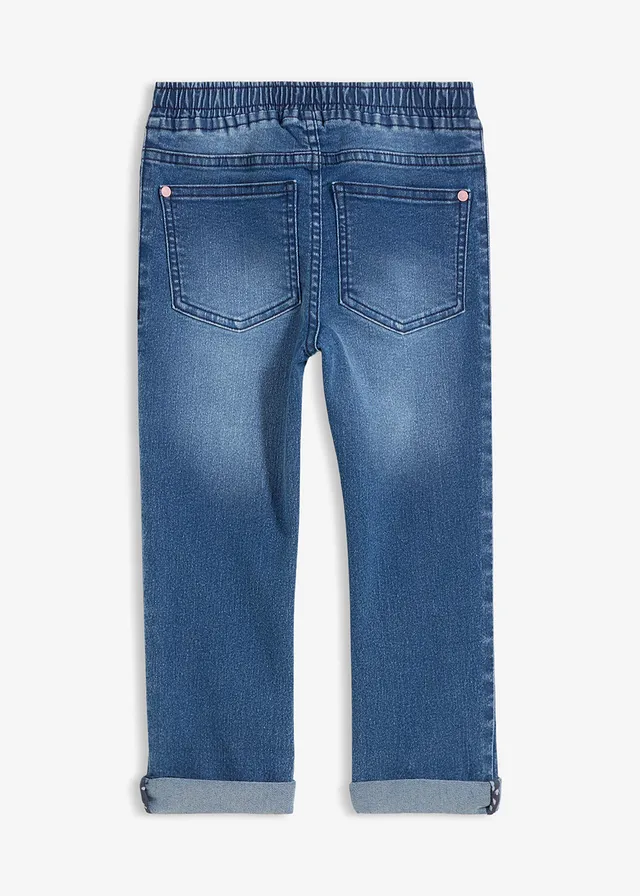 Instapjeans met tailleband, mid waist