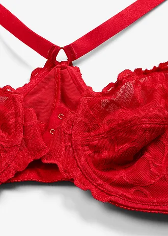 Soutien-gorge agrafé devant avec dentelle • rouge salsa • Boutique bonprix