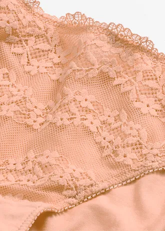 Slip met zacht biologisch katoen en kant • soft papaya • bonprix online shop