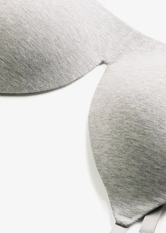Sutien cu cupe fără armătură cu bumbac organic • gri deschis melanj • magazin bonprix