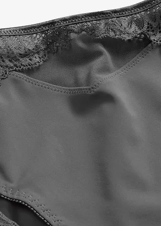 Slip maxi avec dentelle • gris granit • Boutique bonprix