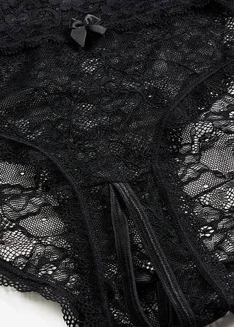 High Waist nyitott női alsó • fekete • bonprix áruház