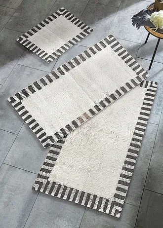 Dywanik łazienkowy z minimalistycznym wzorem • czarny • sklep bonprix