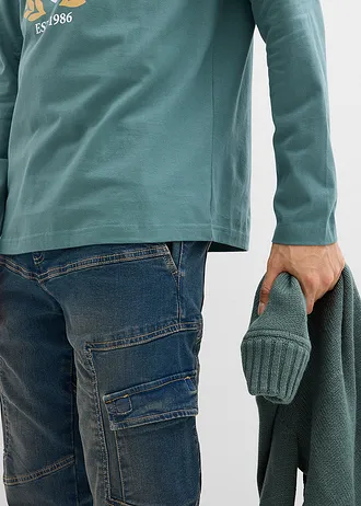 Longsleeve van puur katoen • grijsgroen met print • bonprix online shop