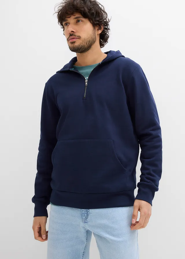 Hoodie van biologisch katoen met ritssluiting
