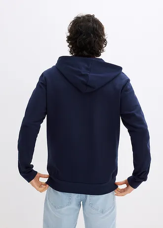 Hoodie van biologisch katoen met ritssluiting • donkerblauw • bonprix online shop