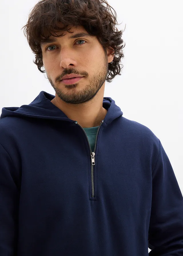 Sweat zippé à capuche 100% coton • bleu foncé • product-page.page-title-suffix