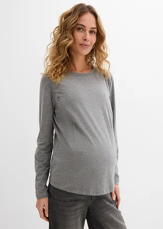 Longsleeve • zwart + grijs gemêleerd • bonprix online shop