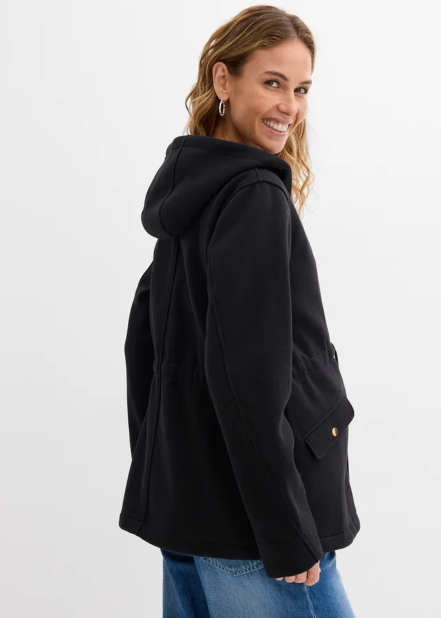 Veste zippée 2en1 pour la grossesse avec empiècement de portage, Couleur: noir