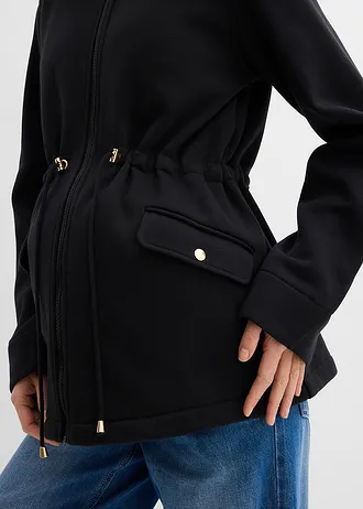 Veste zippée 2en1 pour la grossesse avec empiècement de portage • noir • Boutique bonprix