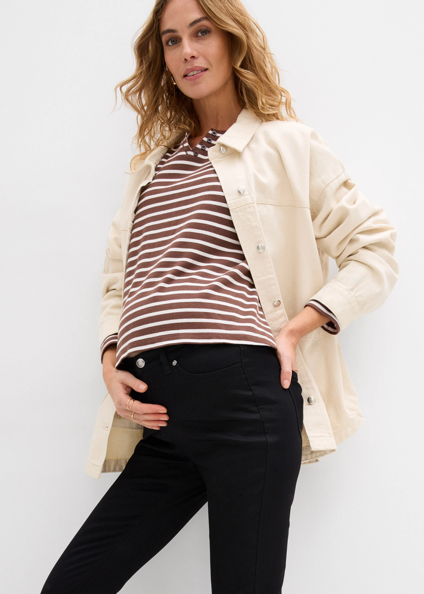 2-in-1 super stretch zwangerschapsjeans te dragen voor en na de zwangerschap, slim fit • zwart • bonprix online shop