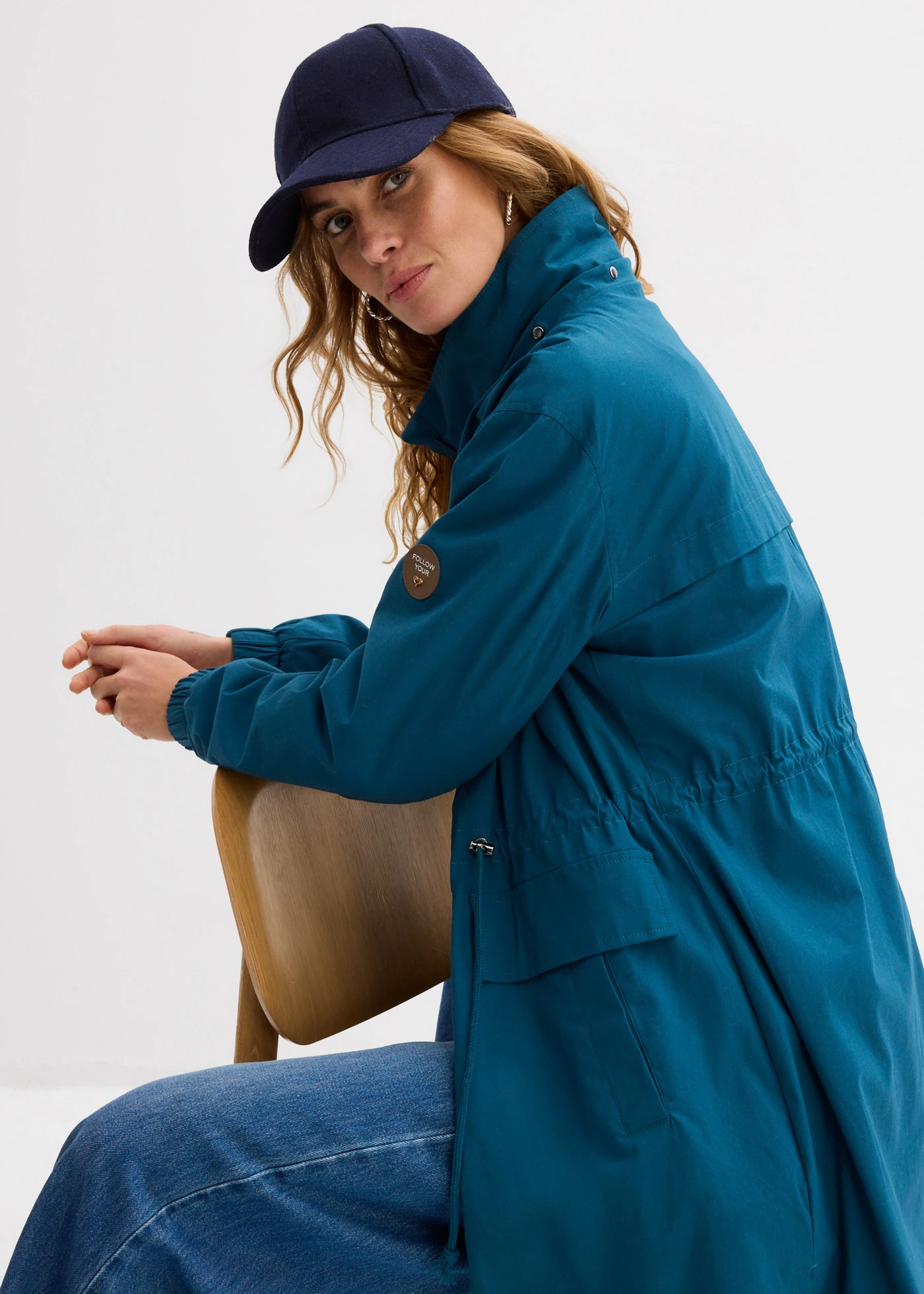 Trench parka met grote zakken • blauwpetrol • bonprix online shop