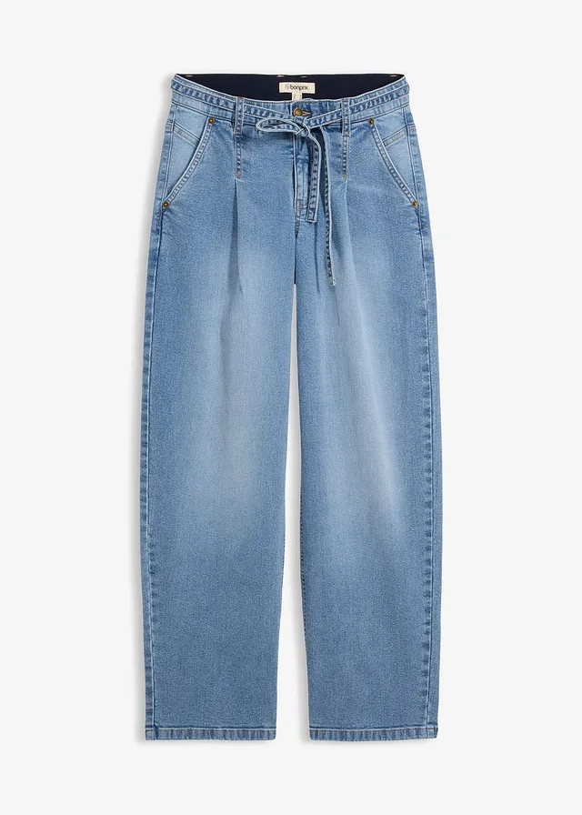 Jean barrel taille mi-haute