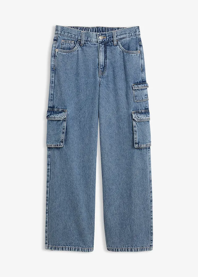 Wide leg cargojeans, mid waist