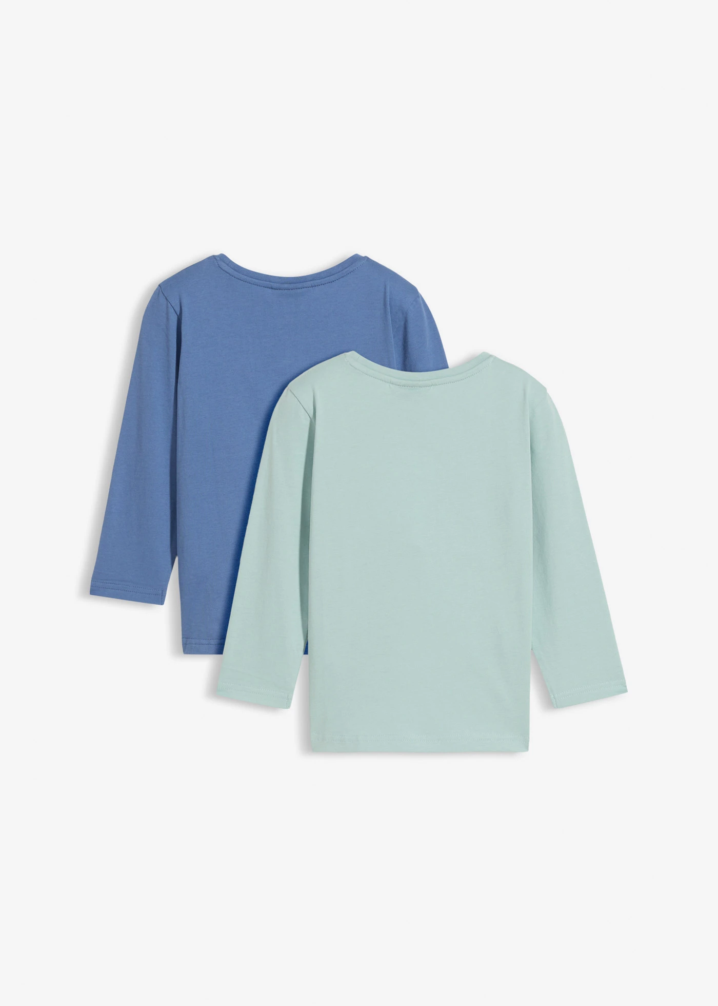 Longsleeve van biologisch katoen (set van 2) • zeegroen+jeansblauw • bonprix online shop