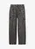 Jean cargo loose à taille réglable, droit, Couleur: noir denim used