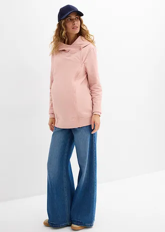 Sweat zippé de grossesse 3en1 avec empiècement de portage • vieux rose • Boutique bonprix