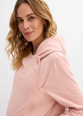 Bluza rozpinana ciążowa 3 w 1 na okres ciąży i po nim z funkcją wstawki na nosidełko • róż antyczny • sklep bonprix