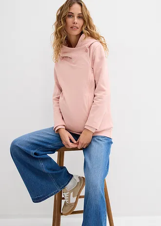 Sweat zippé de grossesse 3en1 avec empiècement de portage • vieux rose • Boutique bonprix