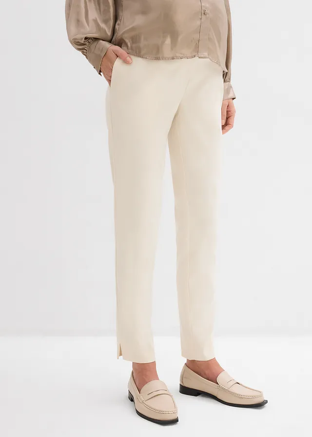 Pantalon de grossesse extensible avec jambes fuselées • écru • product-page.page-title-suffix