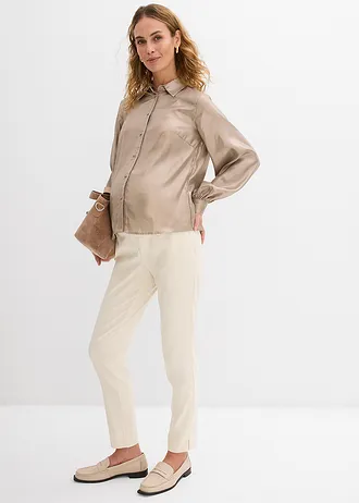 Pantaloni stretch de gravide, care se îngustează spre glezne • bej natur • magazin bonprix