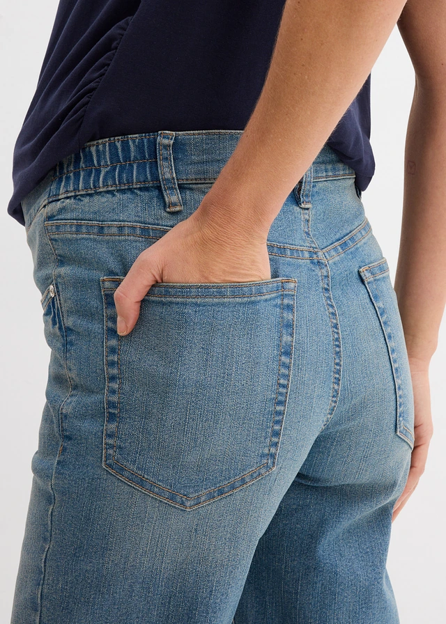 Materské džínsy na tehotenstvo a po ňom, dĺžka po členky • modrá denim used • obchod bonprix