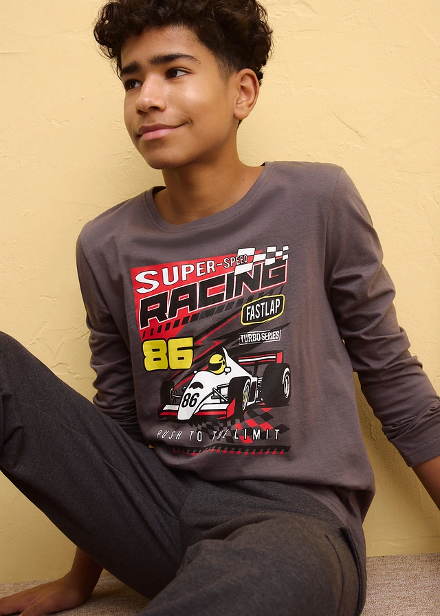 Longsleeve van biologisch katoen • leisteengrijs met print • product-page.page-title-suffix