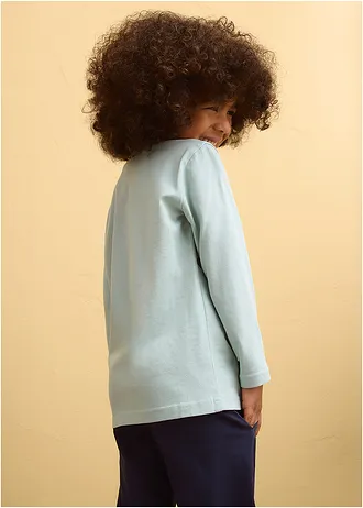Longsleeve van biologisch katoen (set van 2) • zeegroen+jeansblauw • bonprix online shop