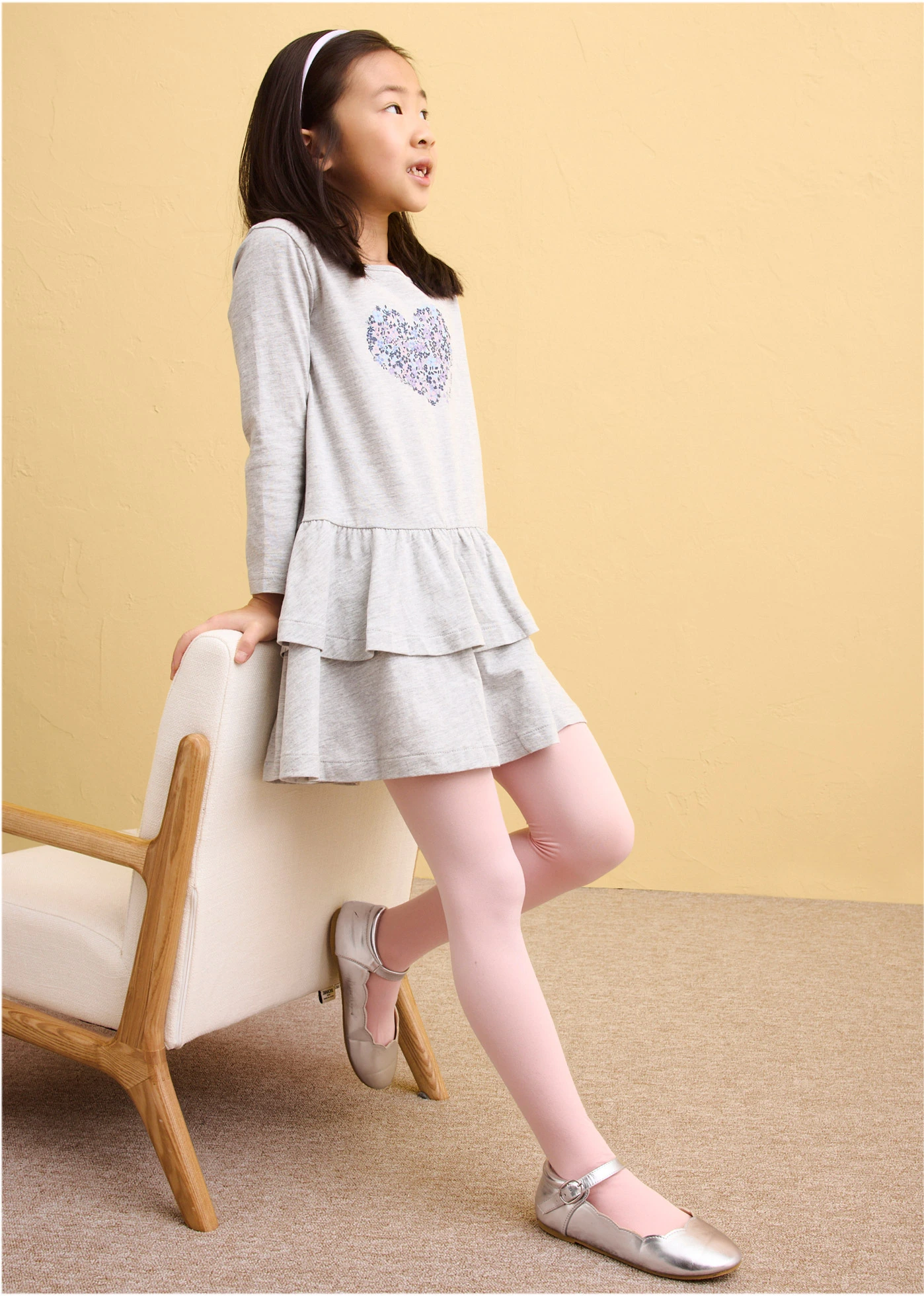 Lot de 2 robes en jersey 100% coton • gris clair chiné+violine fumé+bleu foncé imprimé • Boutique bonprix