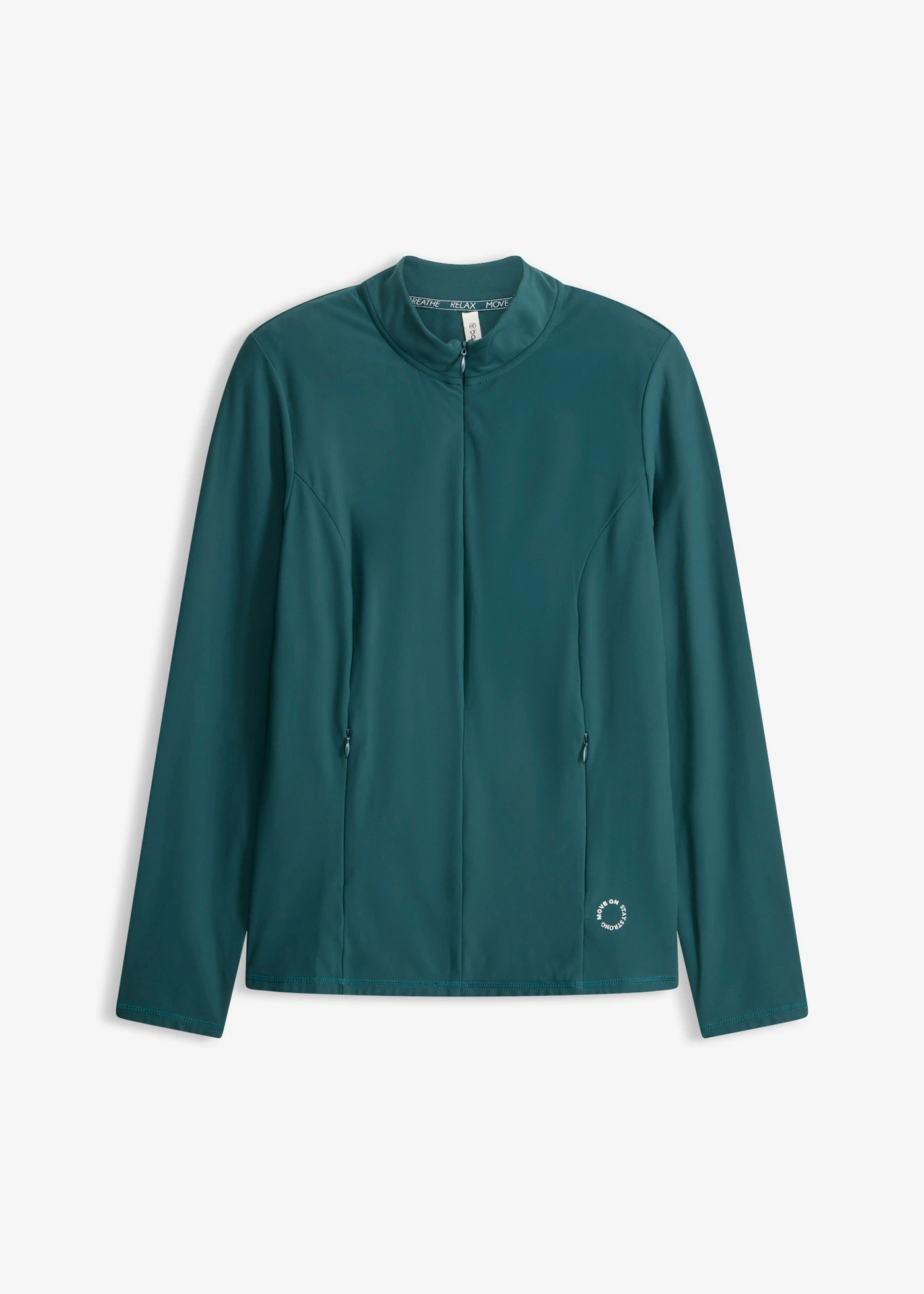 Thermo outdoor jas met halve ritssluiting, sneldrogend • petrolgroen • bonprix online shop