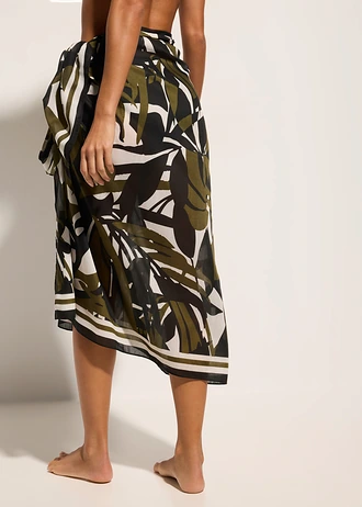 Pareo de plajă • negru-kaki închis cu model grafic • magazin bonprix