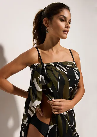 Paréo • noir-kaki foncé graphique • Boutique bonprix