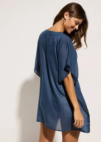 Tunique de plage transparente à col V • bleu profond • Boutique bonprix