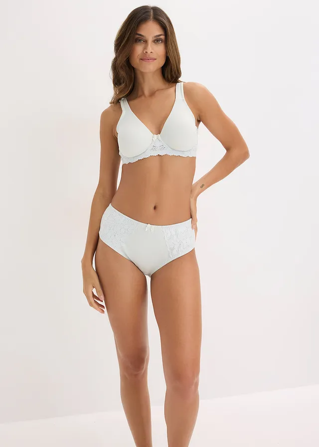 Maxislip met fijn kant (set van 2), Kleur: 2 x crèmeblauw
