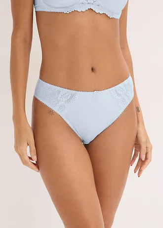 Lot de 2 slips avec dentelle • bleu crème + marron foncé • Boutique bonprix