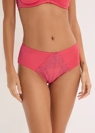 Maxikalhotky s třpytivou květinovou výšivkou • korálově pink • bonprix obchod