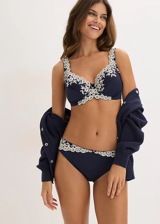 Chilot (set/ 2 buc.) • albastru marin+bej perlat • magazin bonprix