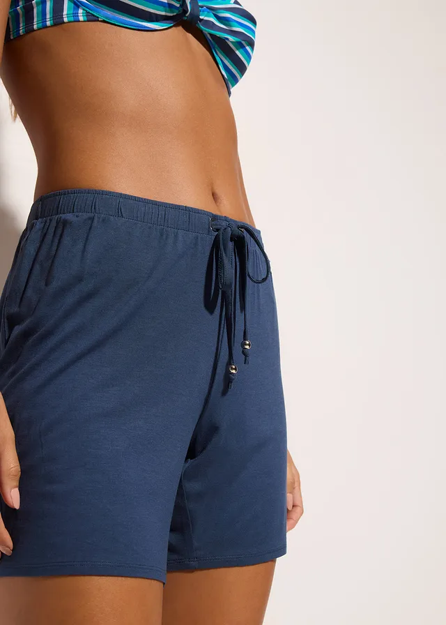 Strandshort in een soepele viscosemix • diepblauw • product-page.page-title-suffix