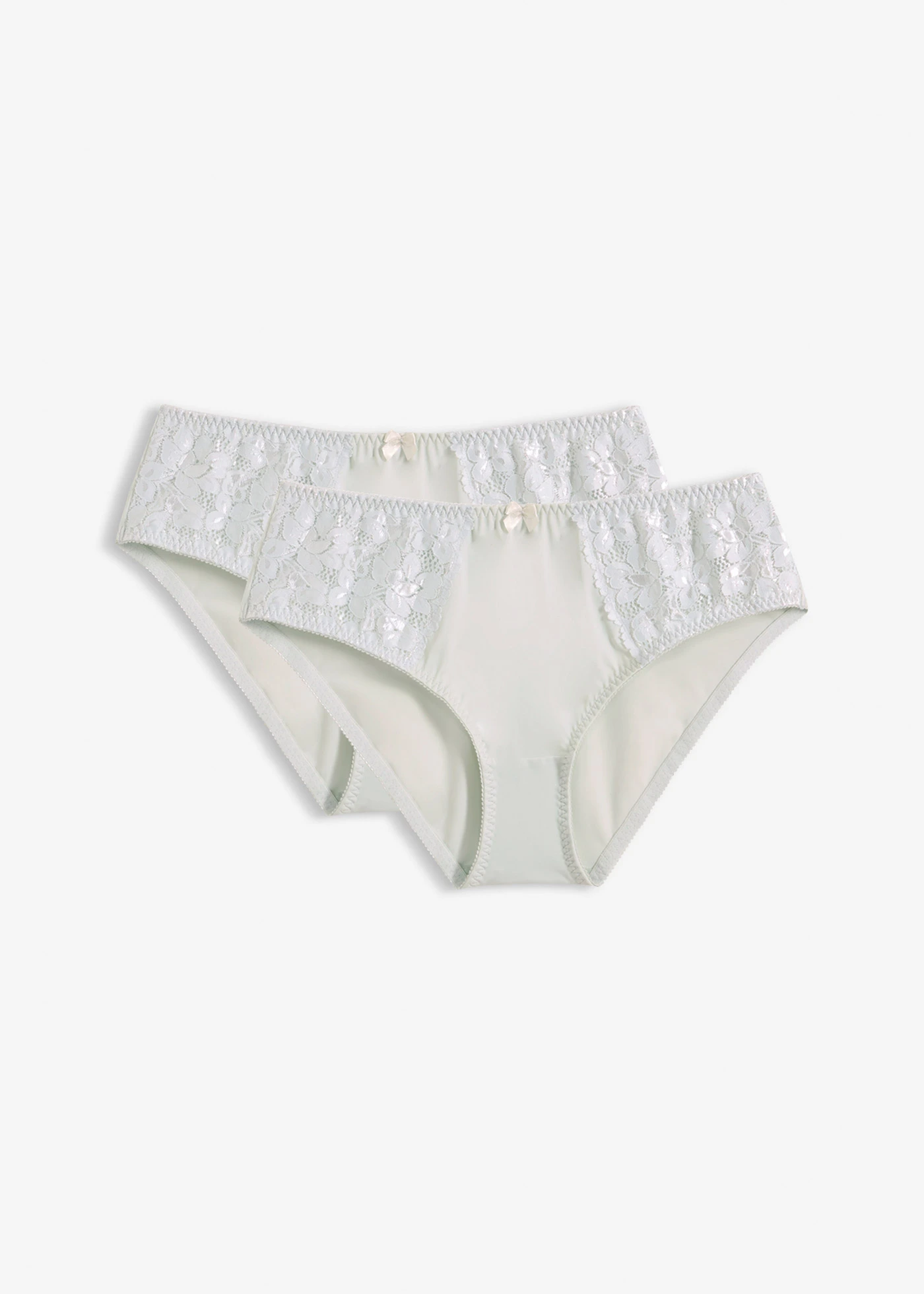 Maxislip met fijn kant (set van 2) • crèmeblauw • bonprix online shop