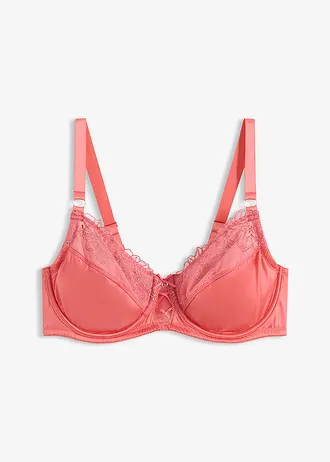 Soutien-gorge à armatures avec broderie florale et brillante, Couleur: rose corail