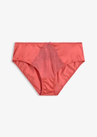 Slip maxi avec dentelle florale brillante, Couleur: rose corail