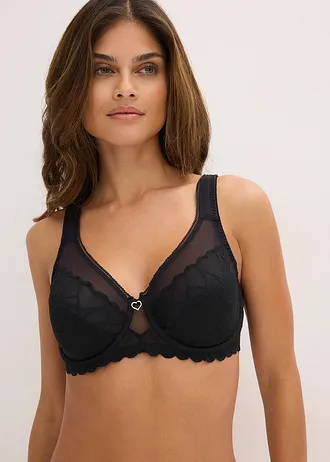 Sutien minimizer cu bretele căptușite • negru • magazin bonprix
