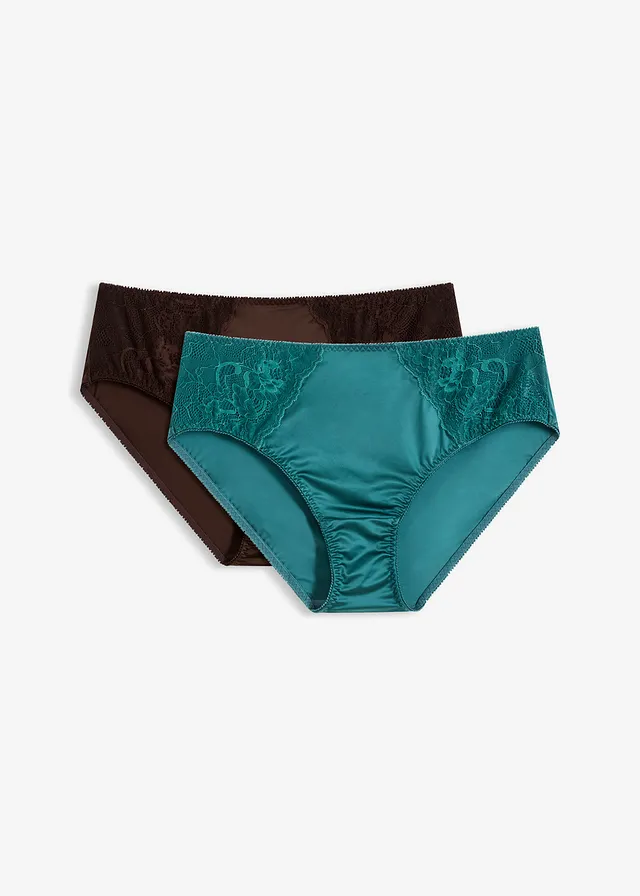 Figi maxi z efektem połysku (2 pary) - Bonprix