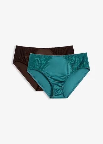 Chilot maxi cu efect lucios (set/ 2 perechi), culoare: verde-piper+maro închis