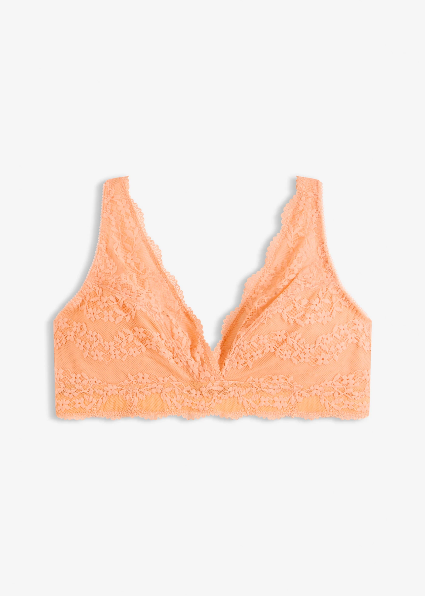 Comfortabele bralette met zacht biologisch katoen en kant • soft papaya • bonprix online shop