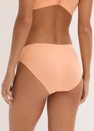 Slip met zacht biologisch katoen en kant, Kleur: soft papaya