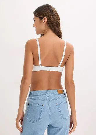 Soutien-gorge coton à coques sans armatures, Couleur: bleu-crème