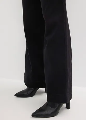 Wide Leg szövetnadrág kényelmes derékpánttal • fekete • bonprix áruház