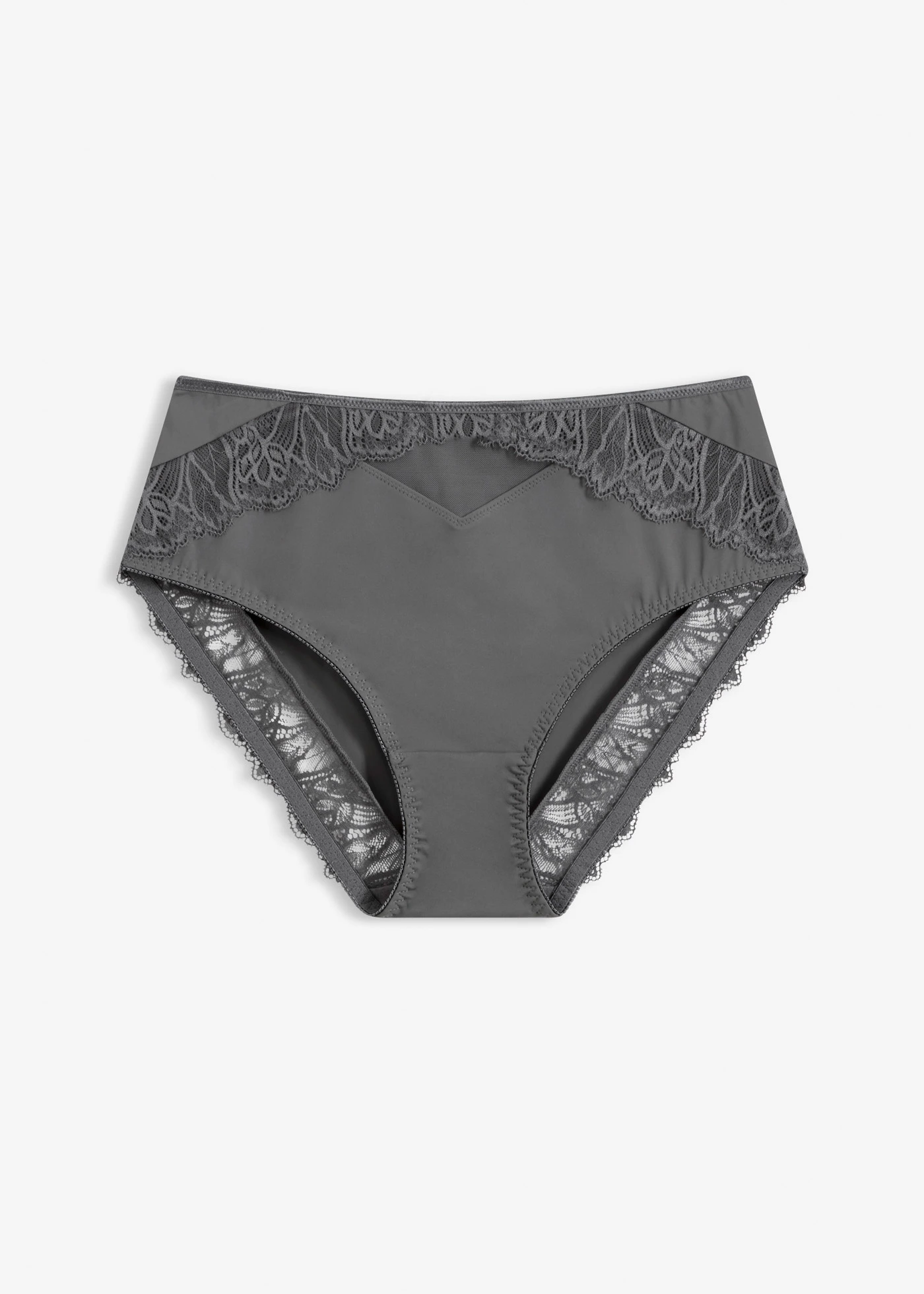 Slip maxi avec dentelle • gris granit • Boutique bonprix