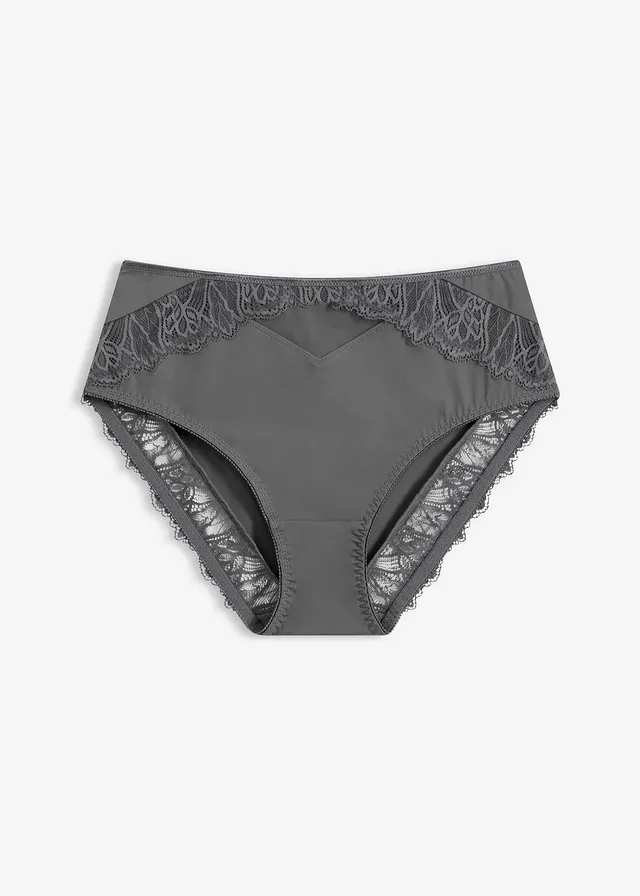 Maxikalhotky s jemnou krajkou • granitová šedá • bonprix obchod